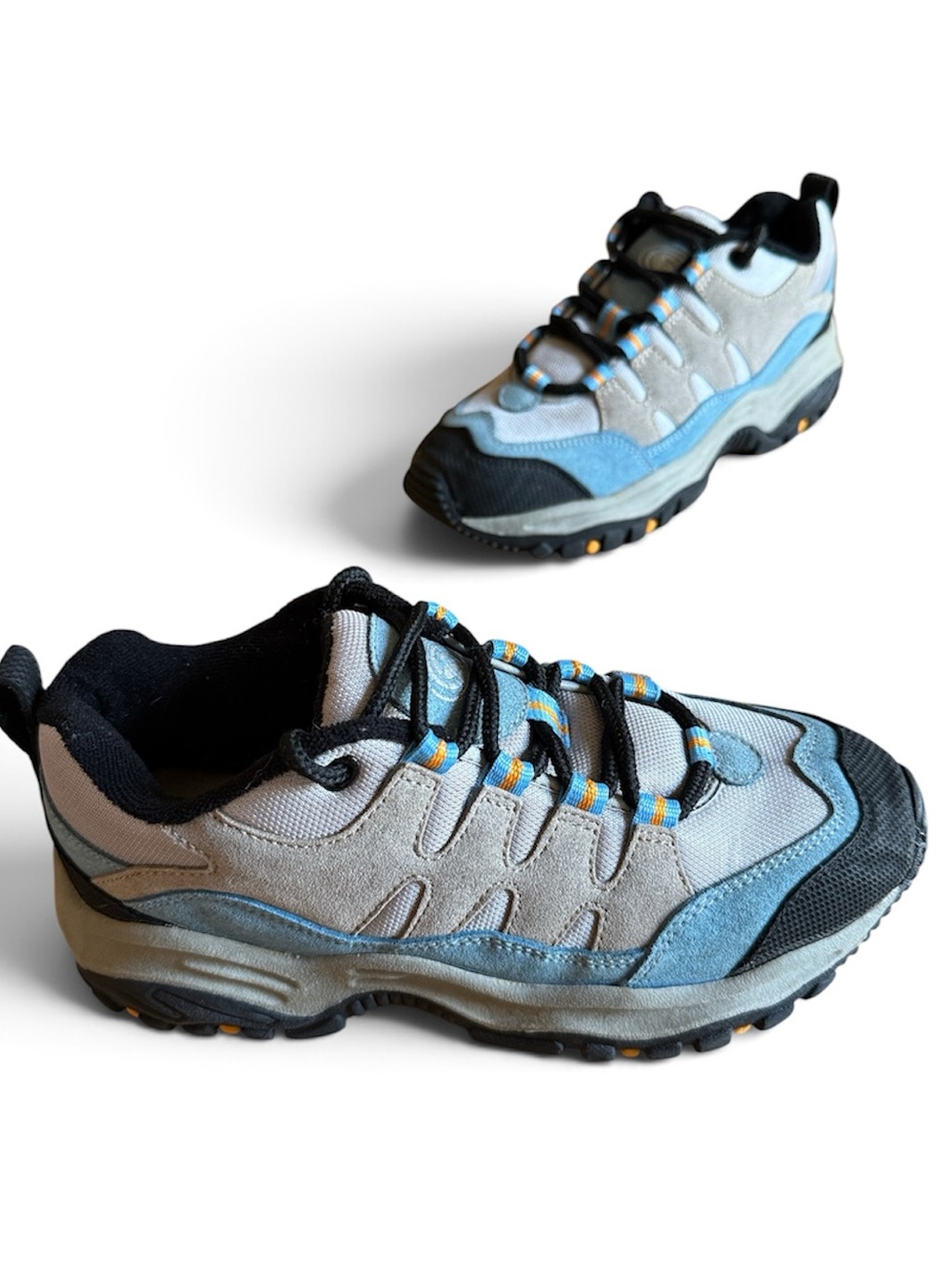WOMENS OUTDOOR HIKING TECHNICAL TRAIL WALKING LOW CUT SHOES WATERPROOF GRAY SZ 8